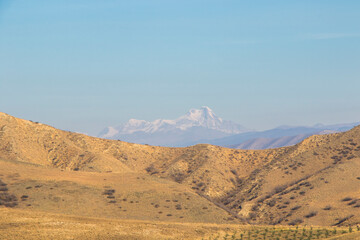 Fototapeta na wymiar Caucasian mountain range landscape and view