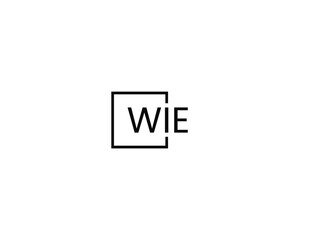 WIE letter initial logo design vector illustration - obrazy, fototapety, plakaty