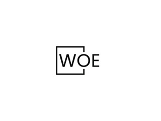 WOE letter initial logo design vector illustration