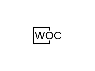 WOC letter initial logo design vector illustration