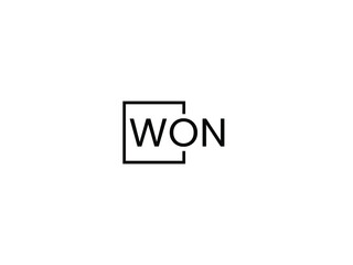 WON letter initial logo design vector illustration