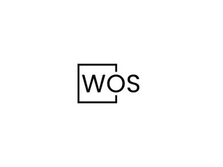 WOS letter initial logo design vector illustration