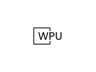 WPU letter initial logo design vector illustration