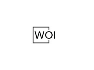 WOI letter initial logo design vector illustration