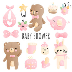 Baby shower, baby girl element