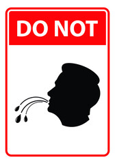 Do not spit here sign.vector illustration.isolated on white background. - obrazy, fototapety, plakaty