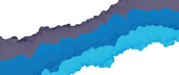 Fototapeta premium Winter blue and grey abstract alcohol ink background with layered smoke texture wave elements, hand painted artwork, free white copy sprace, original wallpaper for product presentation