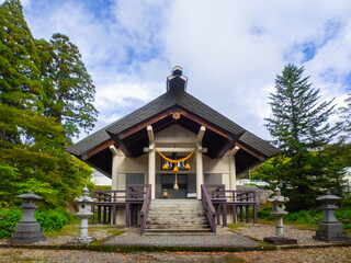 Main shrine of Sukawa onsen shrine (Zao, Yamagata, Japan)