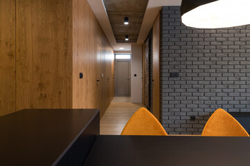 Door and entrance hall of modern apartment