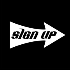 Sign up icon isolated on dark background