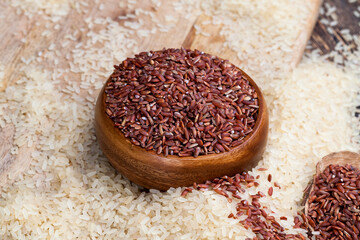 mixed rice of several types before cooking