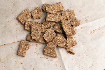 thin and crispy bread close up