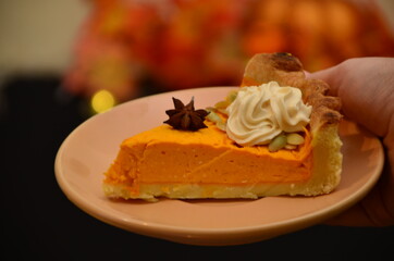 Fresh Homemade Pumpkin Pie made for Thanksgiving