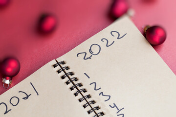 decorations and other attributes for celebrating New Year's holidays