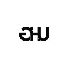 ghu initial letter monogram logo design