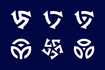 Simple abstract logo designs set