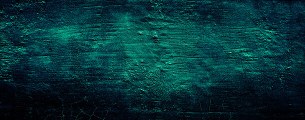 dark blue green teal grunge abstract concrete wall texture background, panoramic background