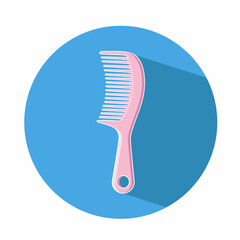 Hairbrush flat vector icon isolated on blue background