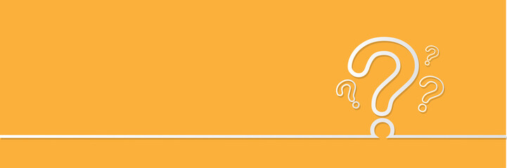 question mark on yellow background. with copy space. for your design. vector illustration	