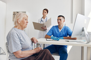 elderly woman hospital examination professional advice