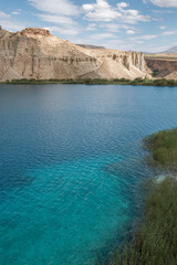 Fototapeta na wymiar The spectacular deep blue lakes of Band-e Amir in central Afghanistan make up the country's first National Park, Afghanistan