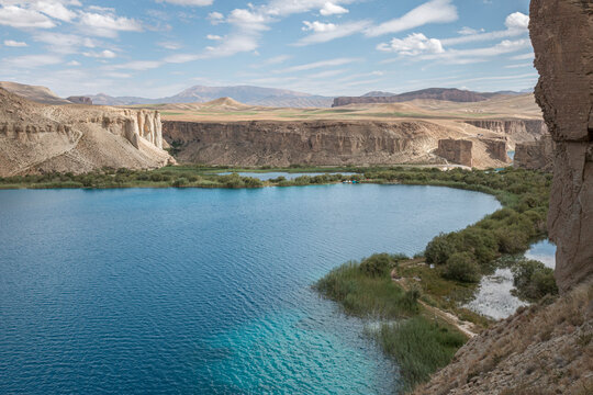 The spectacular deep blue lakes of Band-e Amir in central Afghanistan make up the country's first National Park, Afghanistan © Torsten Pursche