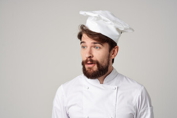 Man work uniform profession kitchen posing studio