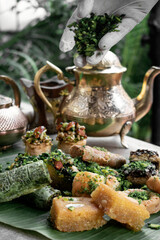 baklava middle eastern sweet dessert pastry cakes in istanbul turkey