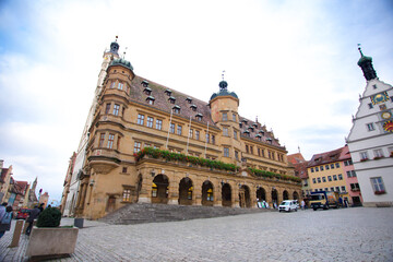 Obraz premium Germany, Bavaria, tourist attractions, Rothenburg, town hall