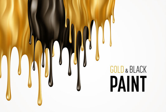 Gold Glitter Gold Paint Drips On Stock Vector (Royalty Free) 2000416550