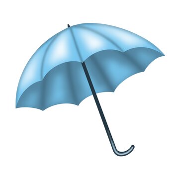 modern blue umbrella, shelter from rain and bad weather. isolated image on a white background.