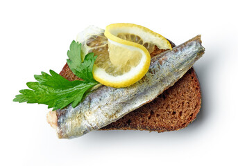 canned sardine on bread slice