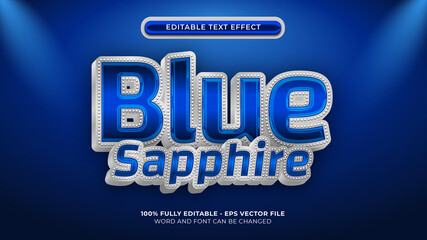 blue sapphire jewelry theme editable text style effect