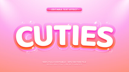 cute pinky cartoon theme editable text style effect