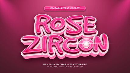 Shiny pink chrome 3d theme editable text style effect