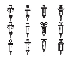 syringe icons set vector illustration