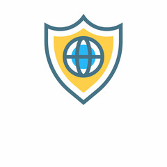 GLOBAL SECURE SHIELD icon in vector. Logotype