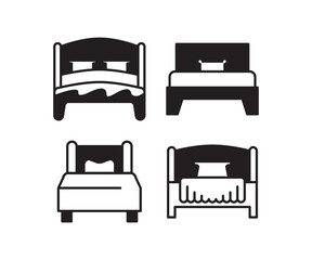 bed icons set vector illustration