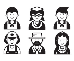 occupation and profession profile avatar vector set