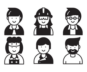 job and profession profile avatar vector set