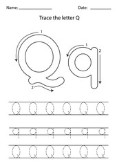 Learning English alphabet for kids. Letter Q.