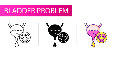 Blood in urine. Line icon concept