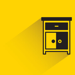 cupboard icon with shadow on yellow background