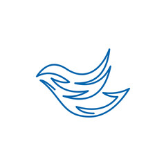 blue bird icon logo design