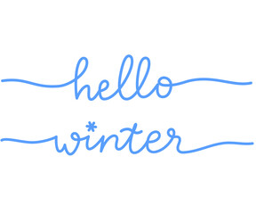 Hello winter continuous handwritting