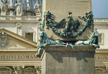Bronze bas-relief on the Vatican Obelisk