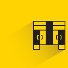 wardrobe with shadow on yellow background