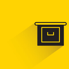 wardrobe with shadow on yellow background