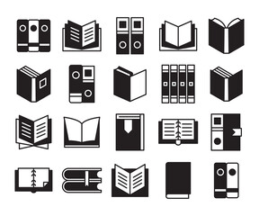 books icons set