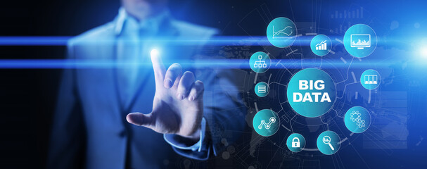 Big data analytics platform, business intelligence and modern technology concept on vitual screen.
